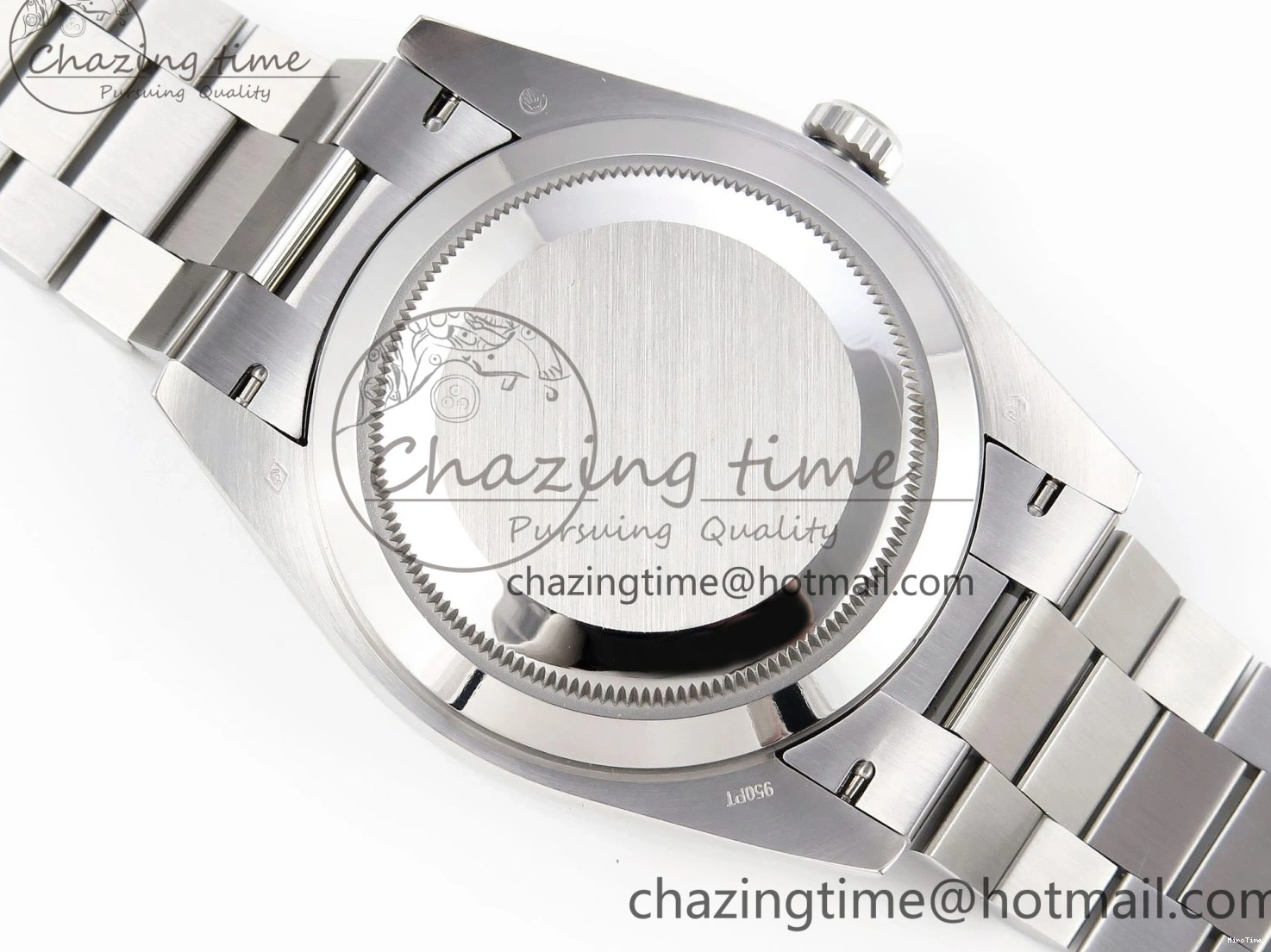 MiroTime 0523 QuickDry DayDate 40 SS GSF Gain Weight Blue Roman Dial Diamonds Bezel on President Bracelet A 1917